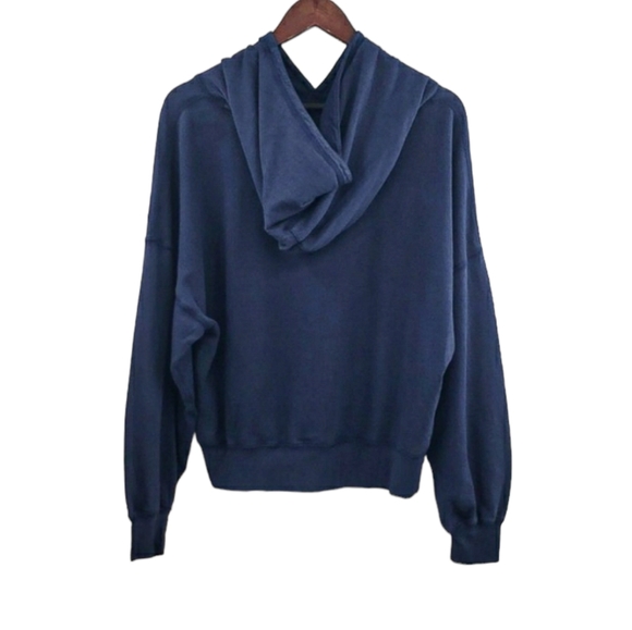 J. Crew Ultra Soft Navy Blue Oversized Cotton Hoodie - Picture 5 of 10